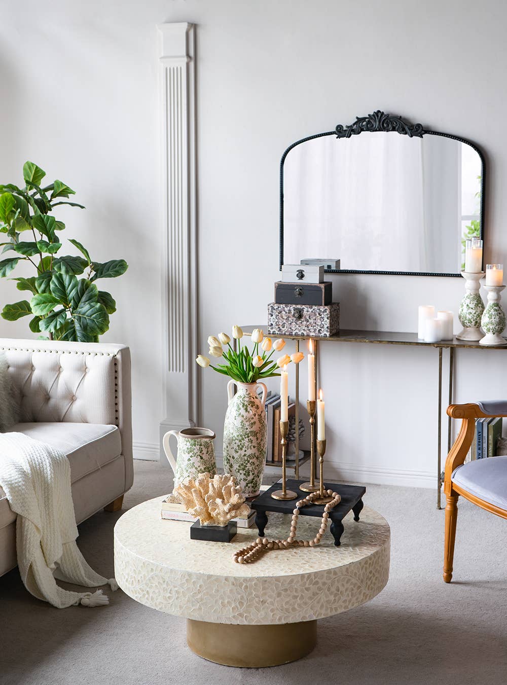 8x5.5x9" Verdant Garden Ceramic Pitcher