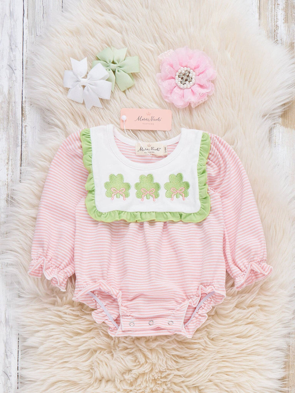 Lucky Lane Embroidered Ruffle Bubble
