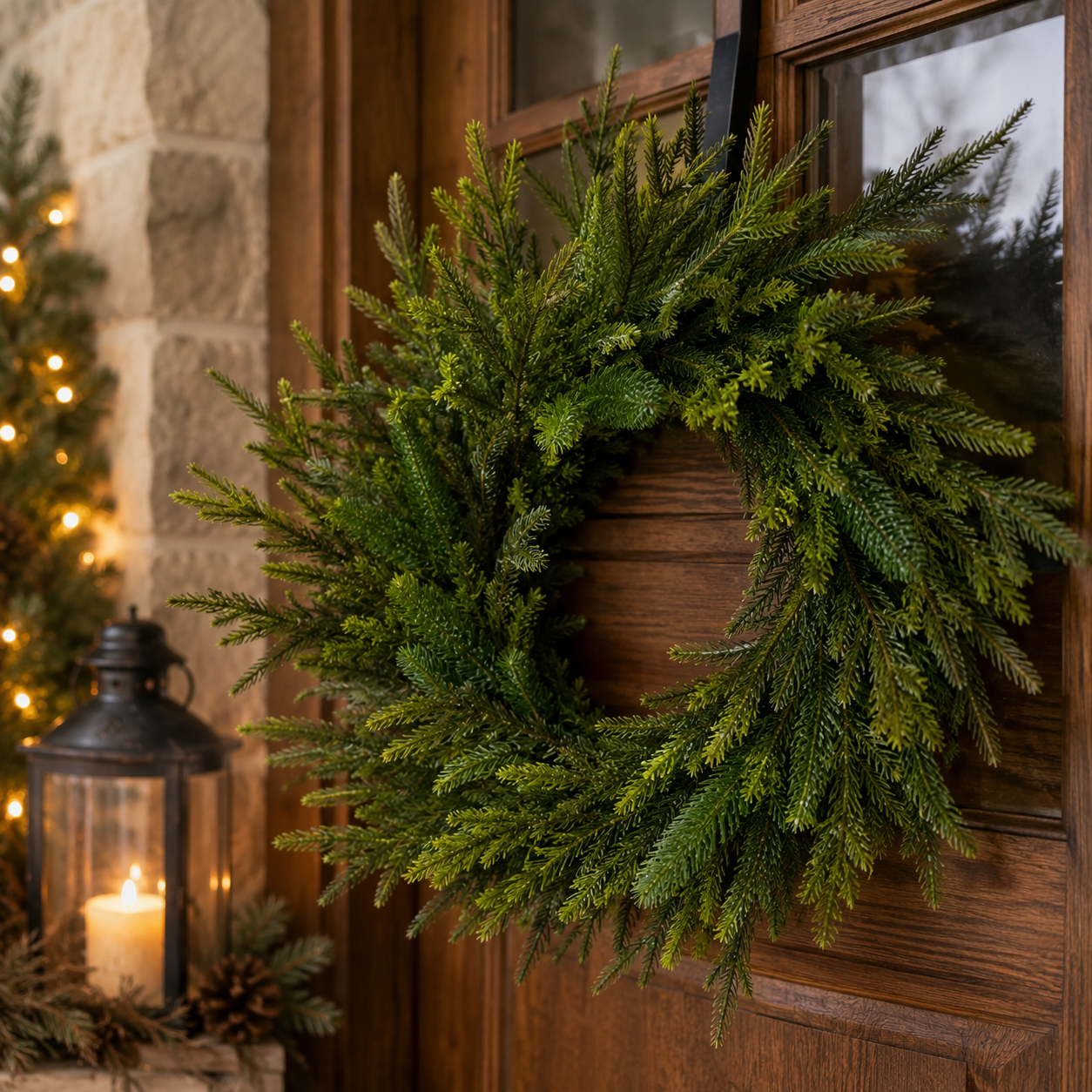 Mixed Pine w/ Soft Touch Norfolk and Cedar Wreath 24"