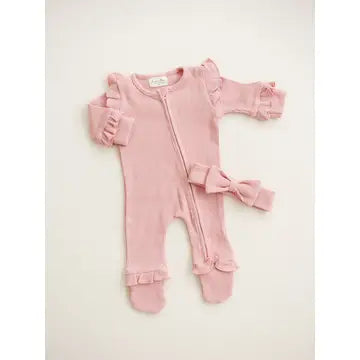 Luna + Luca Ruffle Waffle Set - Dusty Rose