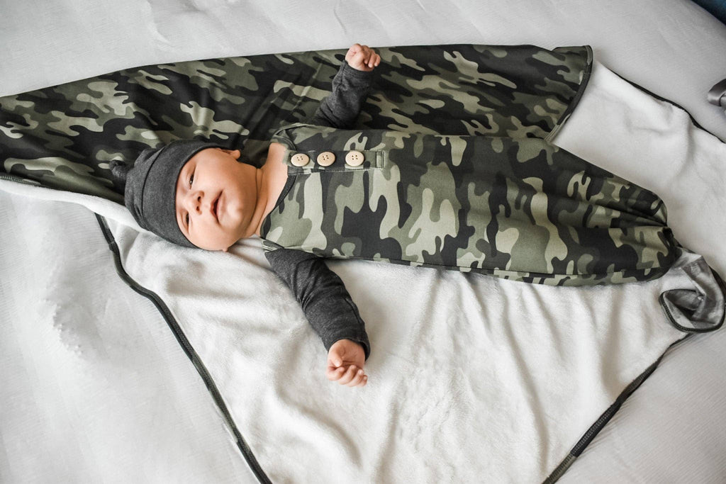 Camo | Knot Gown & Hat Set