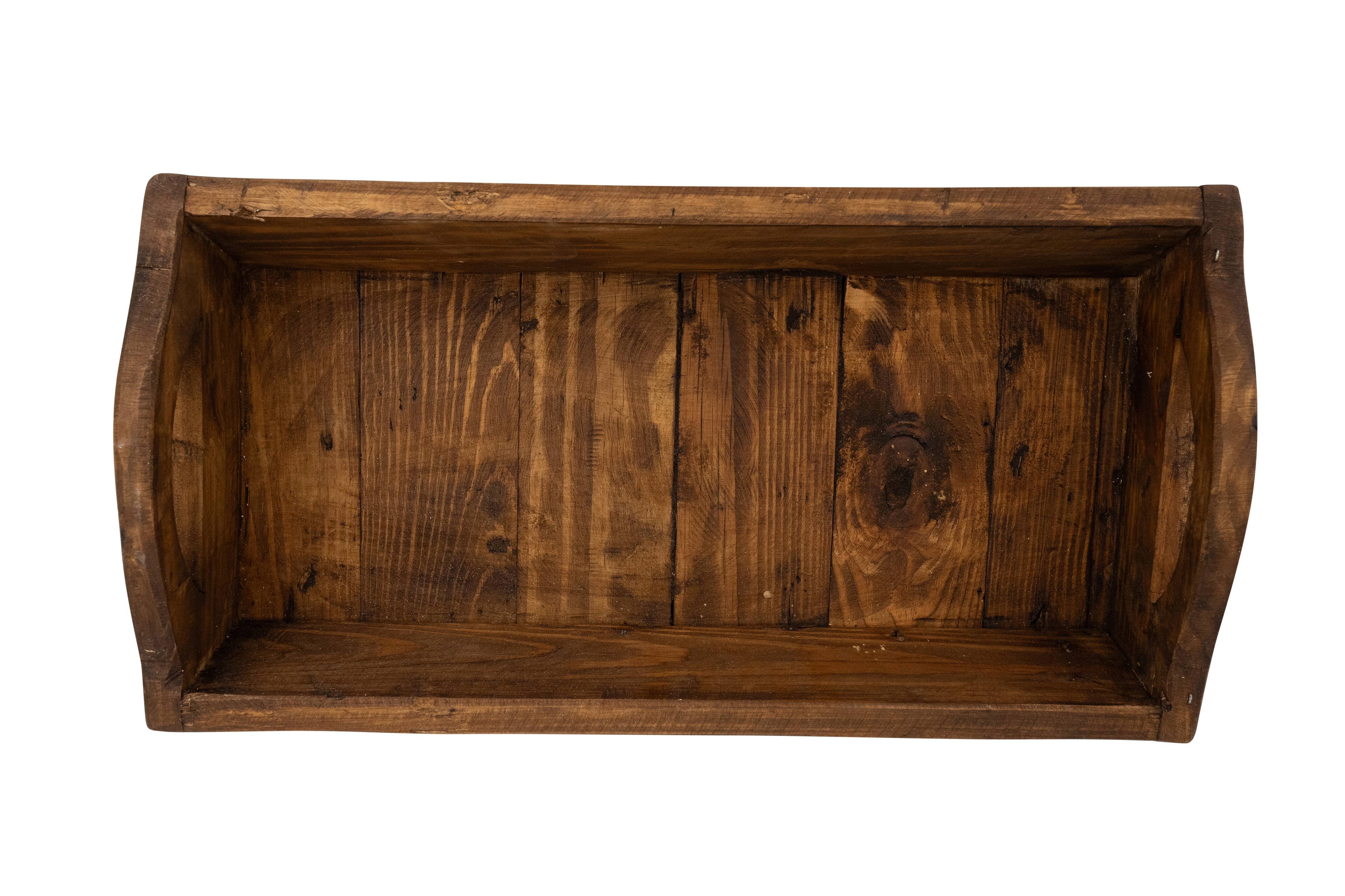 Kerrville Farmhouse Wood Tray W/ Handles-9x20x7 inches-NEW