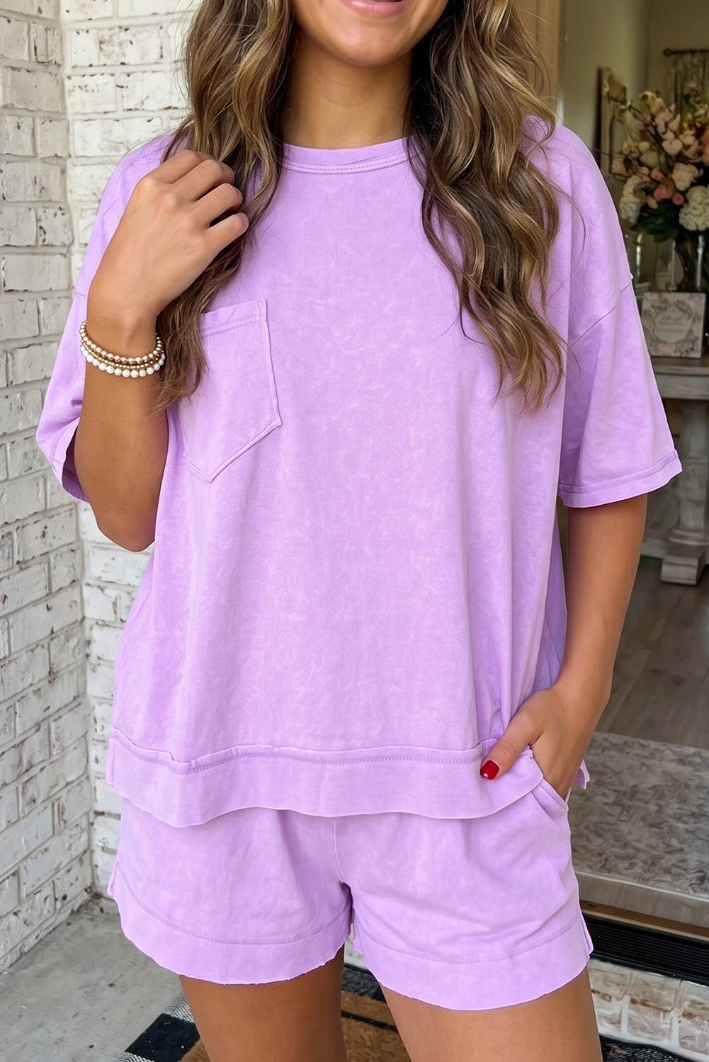 LAS Patch Pocket Oversized Loungewear Set (S-XL)