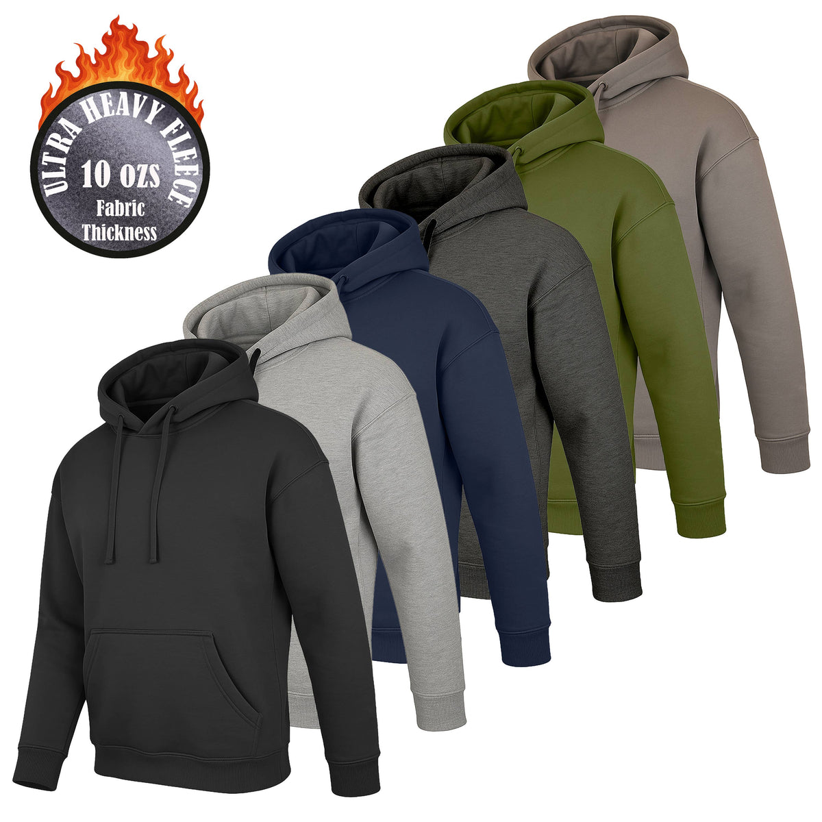 Men's Super Heavyweight Fleece-Lined Pullover Hoodie (S-3XL)