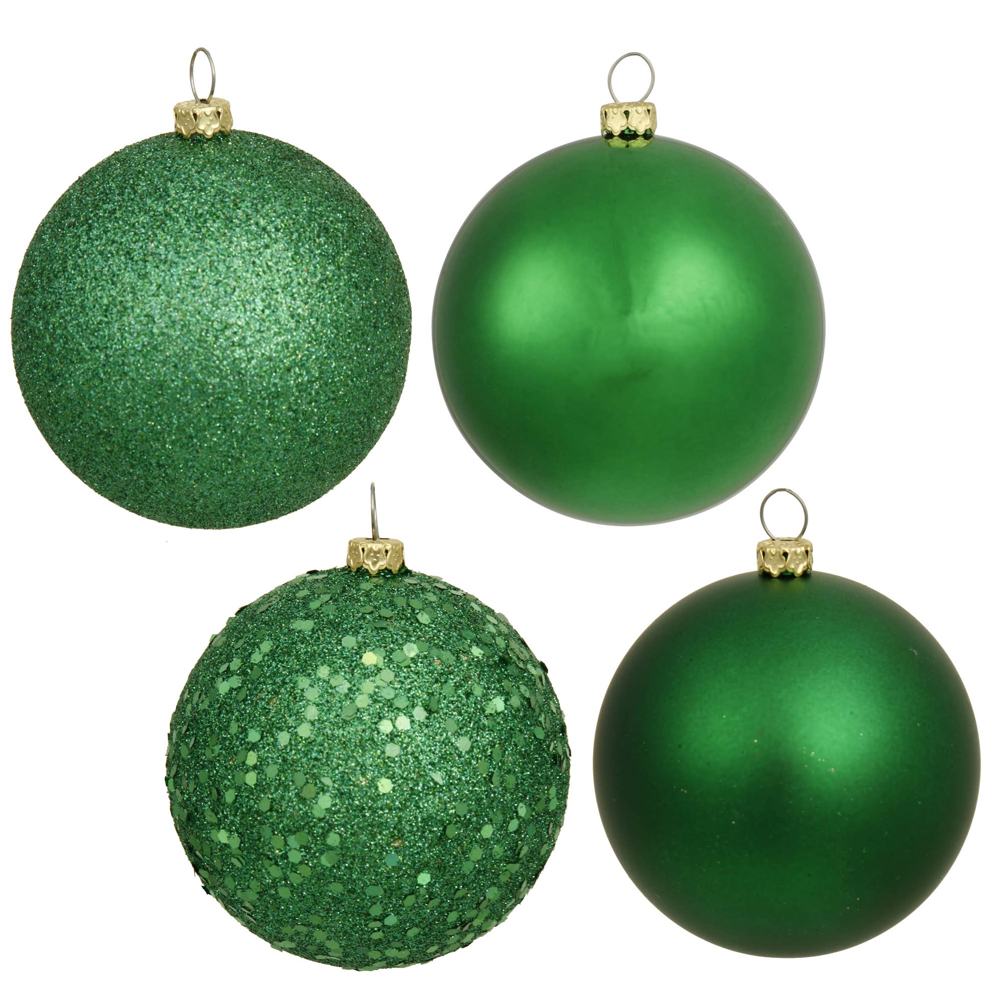 Vickerman 4" Green 4 Finish Ball Asst 12/Bx
