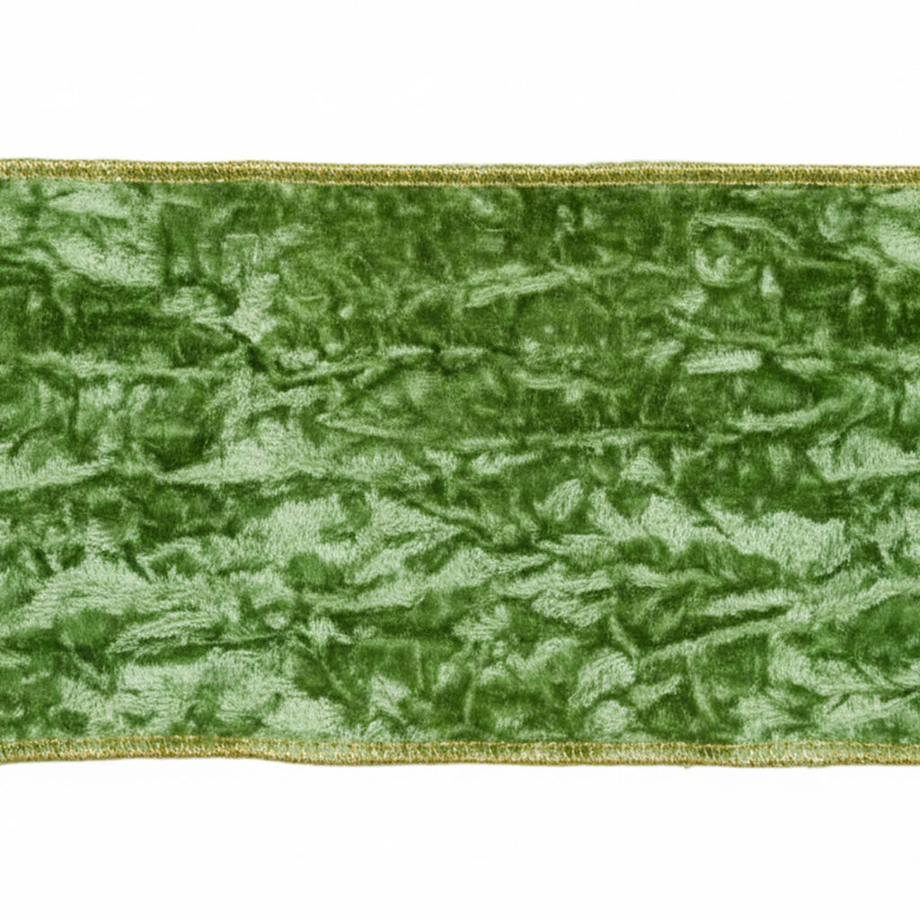 Vickerman 4"x5yd Moss Green Crushed Velvet Ribbon