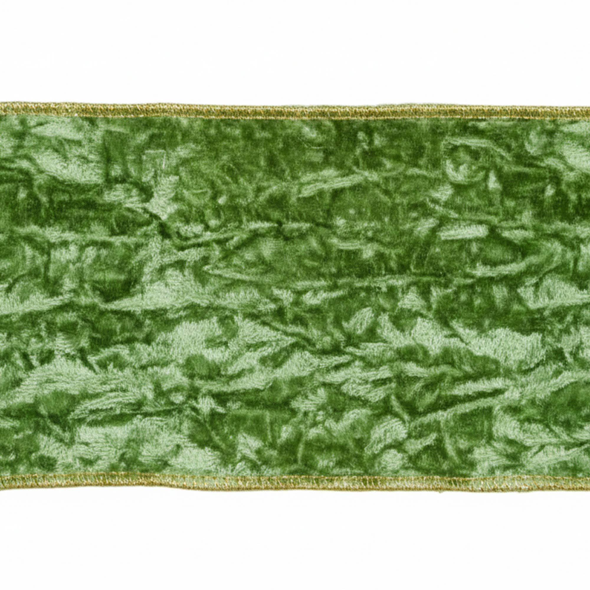 Vickerman 4"x5yd Moss Green Crushed Velvet Ribbon