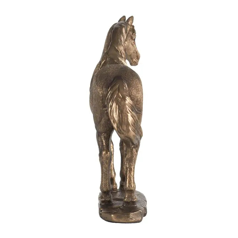 8.5x2.5x7" Rustic Polyresin Standing Horse Statue - Copper