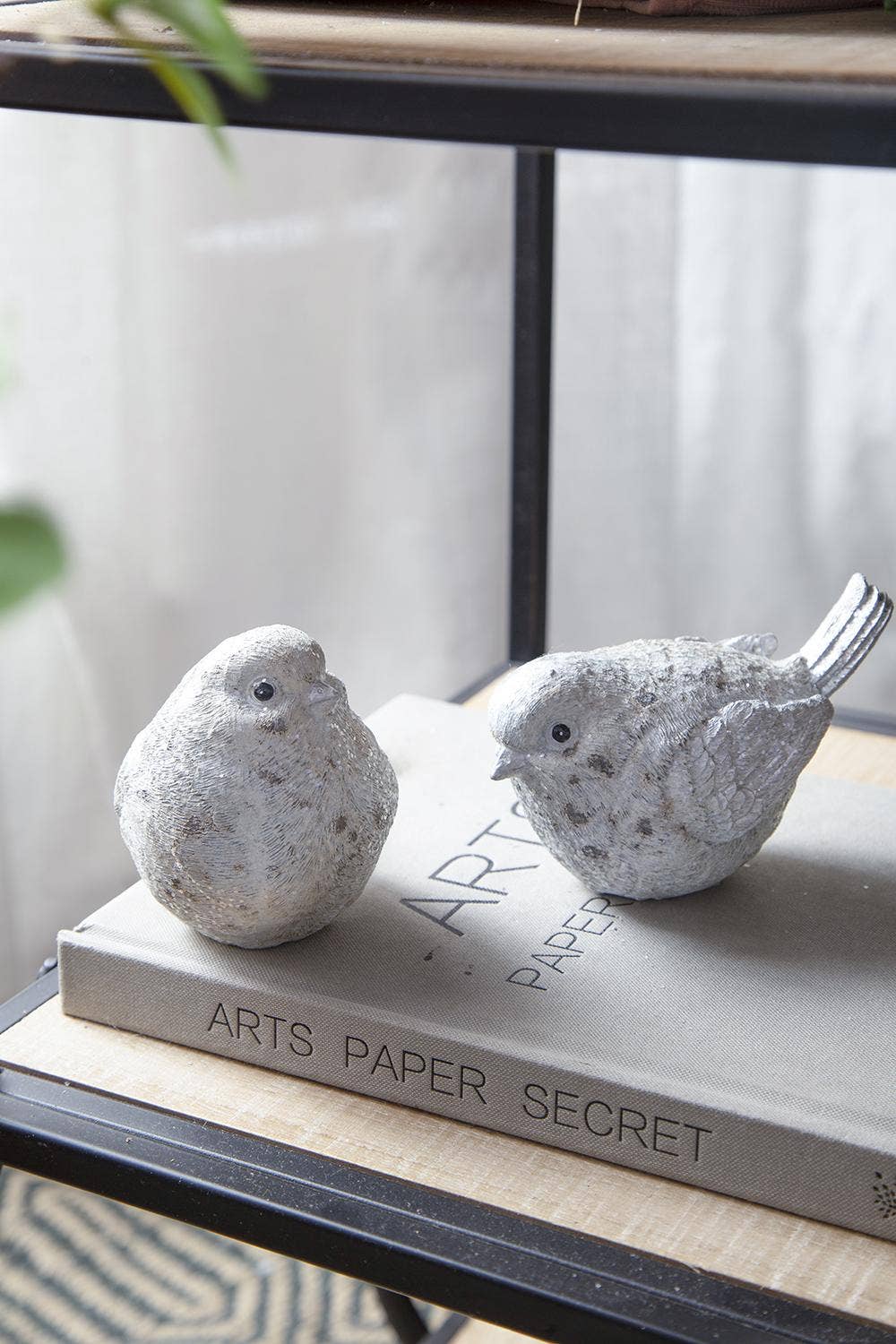 S/4 4.7x2.7x4"H Resin Sparkly Snow Bird 16S/CTN