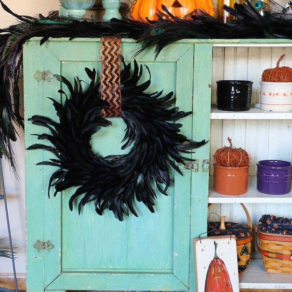 Black Schlappen Feather Wreath