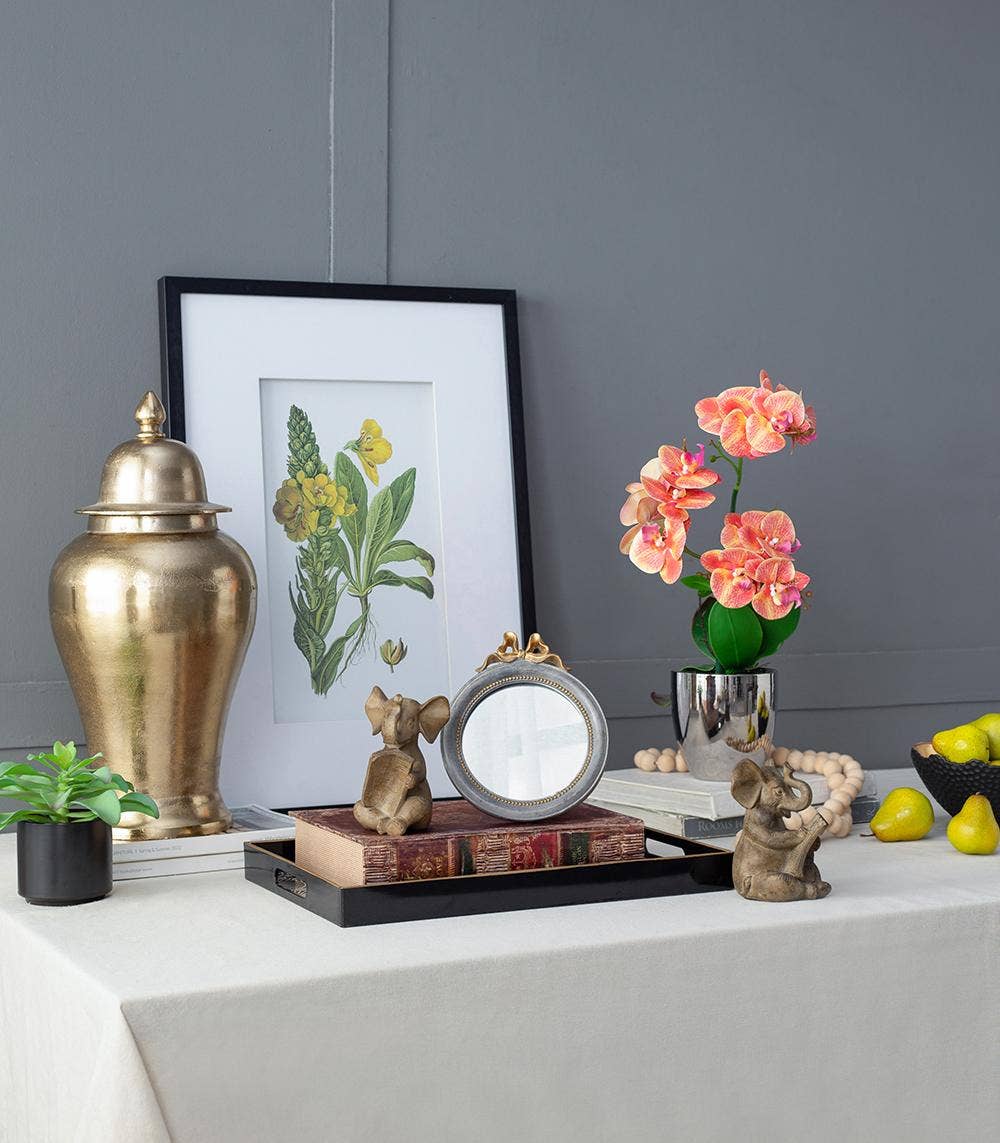 S/2 4.3x4x6" Polyresin Elephant Bookends - Brown