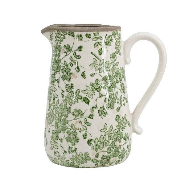 8x5.5x9" Verdant Garden Ceramic Pitcher