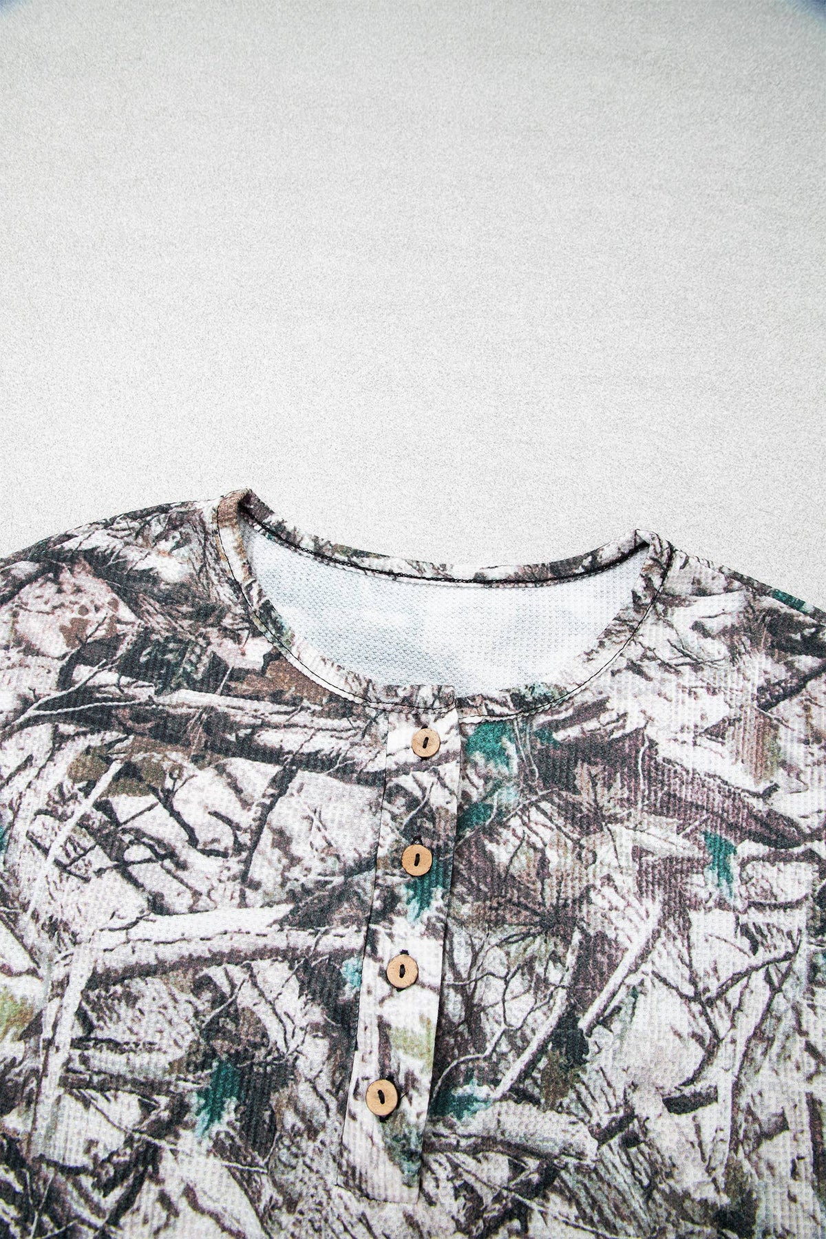 OMG! Camo Long Sleeve Top and Elastic Waist Shorts Set